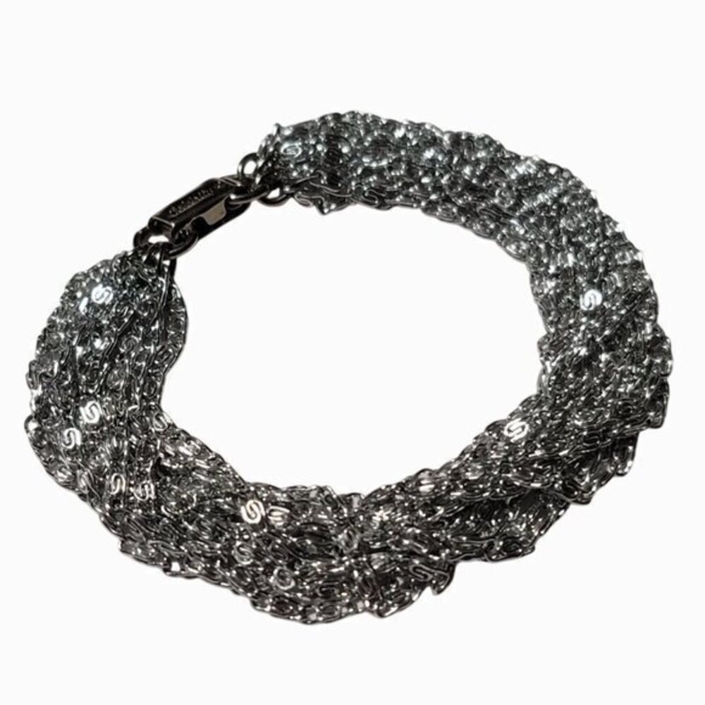 Vintage Celebrity Silver Tone Multi Chain Bracelet - Picture 2 of 8